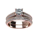 Ékszerpalota eljegyzési gyűrű szett 0.5ct H/SI gyémánttal EMB 008 rozé arany 