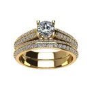 Ékszerpalota eljegyzési gyűrű szett 0.5ct G/VS gyémánttal EMB 008 sárga arany 