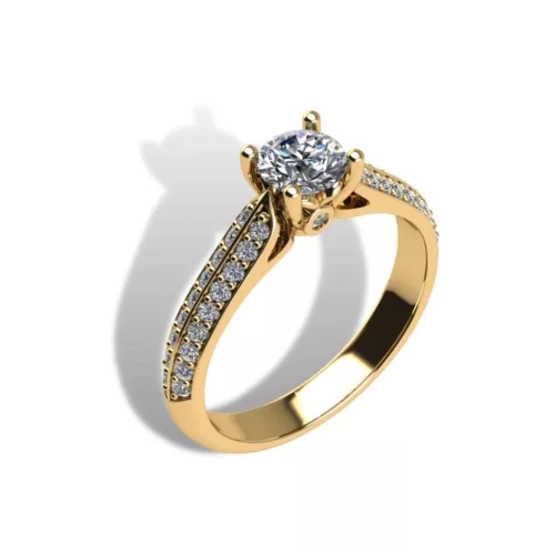 Ékszerpalota eljegyzési gyűrű szett 0.5ct H/SI gyémánttal EMB 008 sárga arany 