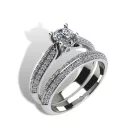 Ékszerpalota eljegyzési gyűrű szett 0.5ct G/VS gyémánttal EMB 008 platina 