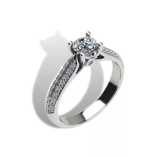Ékszerpalota eljegyzési gyűrű szett 0.5ct H/SI gyémánttal EMB 008 platina 