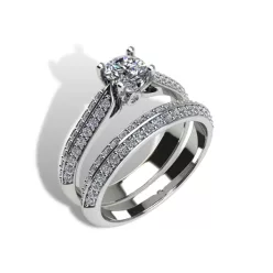   Ékszerpalota eljegyzési gyűrű szett 0.5ct gyémánttal EMB 008 platina 