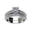 Ékszerpalota eljegyzési gyűrű szett 0.5ct gyémánttal EMB 008 platina 