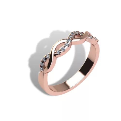 Ékszerpalota eljegyzési gyűrű szett  0.5ct G/VS gyémánttal EMB 009 rozé arany 