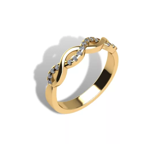 Ékszerpalota eljegyzési gyűrű szett  0.5ct H/SI gyémánttal EMB 009 sárga arany 