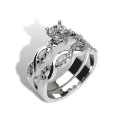   Ékszerpalota eljegyzési gyűrű szett  0.5ct gyémánttal EMB 009 platina 