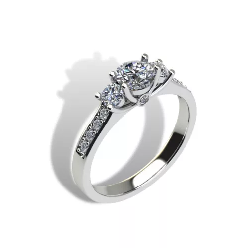 Ékszerpalota eljegyzési gyűrű szett 0.5ct G/VS gyémánttal EMB 010 fehér arany 