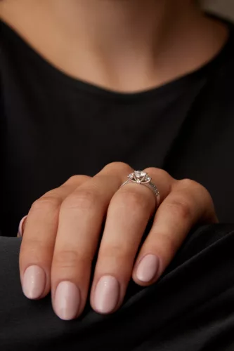 Ékszerpalota eljegyzési gyűrű szett 0.5ct gyémánttal EMB 010 fehér arany 