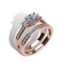Ékszerpalota eljegyzési gyűrű szett 0.5ct H/SI gyémánttal EMB 010 rozé arany 