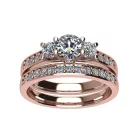 Ékszerpalota eljegyzési gyűrű szett 0.5ct H/SI gyémánttal EMB 010 rozé arany 