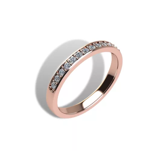 Ékszerpalota eljegyzési gyűrű szett 0.5ct H/SI gyémánttal EMB 010 rozé arany 