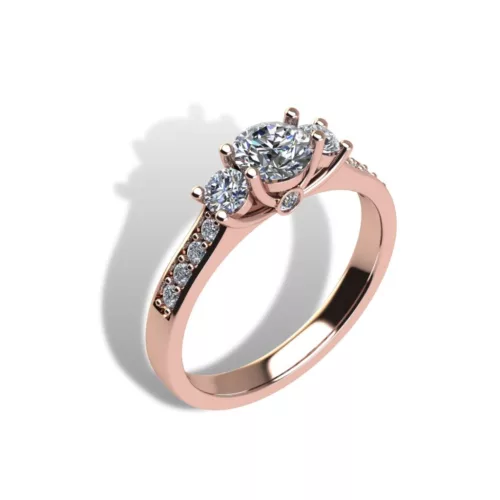 Ékszerpalota eljegyzési gyűrű szett 0.5ct gyémánttal EMB 010 rozé arany 