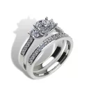 Ékszerpalota eljegyzési gyűrű szett 0.5ct G/VS gyémánttal EMB 010 platina 