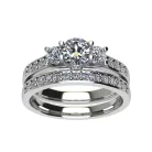 Ékszerpalota eljegyzési gyűrű szett 0.5ct H/SI gyémánttal EMB 010 platina 
