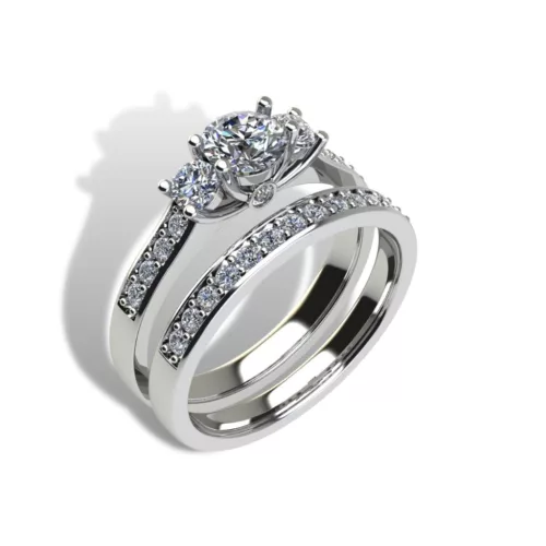 Ékszerpalota eljegyzési gyűrű szett 0.5ct gyémánttal EMB 010 platina 