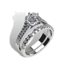 Ékszerpalota eljegyzési gyűrű szett  0.5ct H/SI gyémánttal EMB 011 platina 