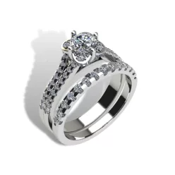   Ékszerpalota eljegyzési gyűrű szett  0.5ct gyémánttal EMB 011 platina 