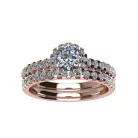 Ékszerpalota eljegyzési gyűrű szett 0.5ct gyémánttal EMB 012 rozé arany 