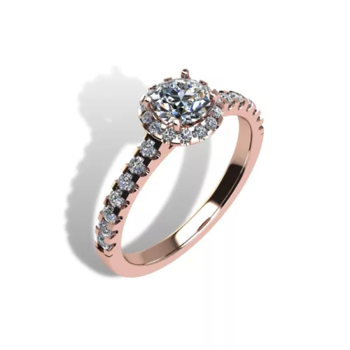 Ékszerpalota eljegyzési gyűrű szett 0.5ct gyémánttal EMB 012 rozé arany 