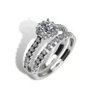 Ékszerpalota eljegyzési gyűrű szett 0.5ct G/VS gyémánttal EMB 012 platina 