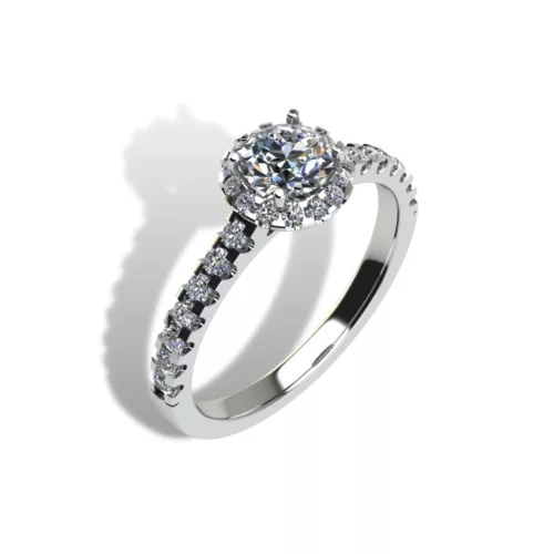 Ékszerpalota eljegyzési gyűrű szett 0.5ct G/VS gyémánttal EMB 012 platina 
