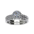 Ékszerpalota eljegyzési gyűrű szett 0.5ct G/VS gyémánttal EMB 012 platina 