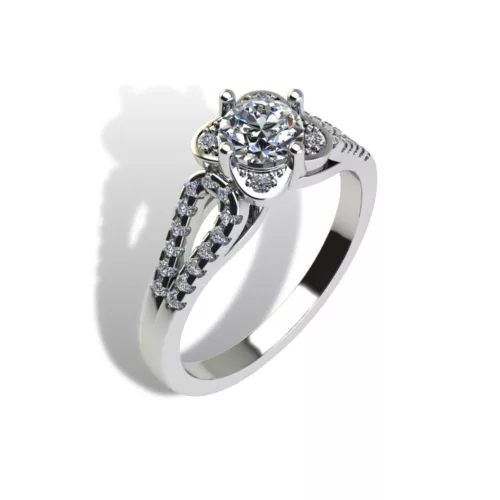 Ékszerpalota eljegyzési gyűrű szett 0.5ct G/VS gyémánttal EMB 013 platina 