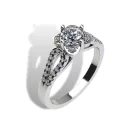 Ékszerpalota eljegyzési gyűrű szett 0.5ct H/SI gyémánttal EMB 013 platina 