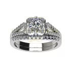 Ékszerpalota eljegyzési gyűrű szett 0.5ct H/SI gyémánttal EMB 013 platina 