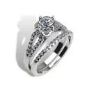 Ékszerpalota eljegyzési gyűrű szett 0.5ct gyémánttal EMB 013 platina 