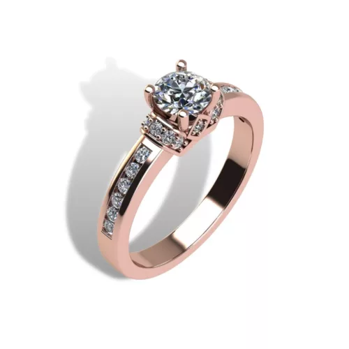 Ékszerpalota eljegyzési gyűrű szett  0.5ct G/VS gyémánttal EMB 014 rozé arany 