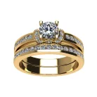 Ékszerpalota eljegyzési gyűrű szett  0.5ct H/SI gyémánttal EMB 014 sárga arany 