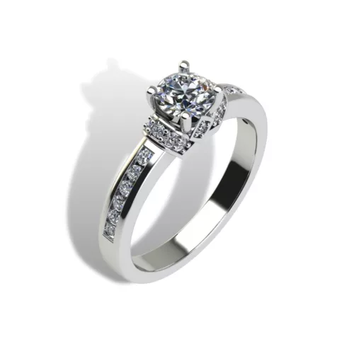 Ékszerpalota eljegyzési gyűrű szett  0.5ct G/VS gyémánttal EMB 014 platina 