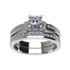 Ékszerpalota eljegyzési gyűrű szett  0.5ct H/SI gyémánttal EMB 014 platina 