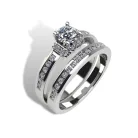 Ékszerpalota eljegyzési gyűrű szett  0.5ct gyémánttal EMB 014 platina 