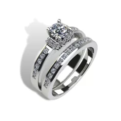   Ékszerpalota eljegyzési gyűrű szett  0.5ct gyémánttal EMB 014 platina 
