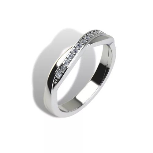 Ékszerpalota eljegyzési gyűrű szett 0.5ct H/SI gyémánttal EMB 015 fehér arany 