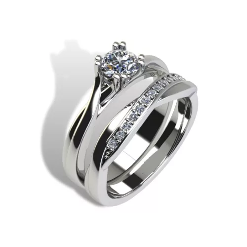 Ékszerpalota eljegyzési gyűrű szett 0.5ct G/VS gyémánttal EMB 015 platina 