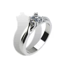 Ékszerpalota eljegyzési gyűrű szett 0.5ct G/VS gyémánttal EMB 015 platina 