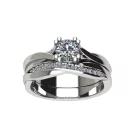 Ékszerpalota eljegyzési gyűrű szett 0.5ct H/SI gyémánttal EMB 015 platina 