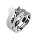 Ékszerpalota eljegyzési gyűrű szett 0.5ct gyémánttal EMB 015 platina 