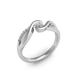   Ékszerpalota eljegyzési gyűrű 0.17ct gyémánttal ETF 112 fehér arany 