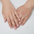 Arany karikagyűrű pár GD226-D1975gyrfr gyémánttal rozé és fehér arany