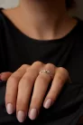 Ékszerpalota eljegyzési gyűrű 0.1ct G/VS gyémánttal MX040 fehér arany