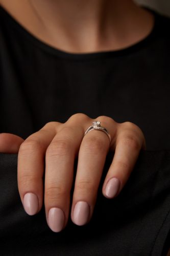 Ékszerpalota eljegyzési gyűrű 0,25ct G/VS gyémánttal OLG101 fehér arany