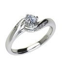 Ékszerpalota eljegyzési gyűrű 0,25ct G/VS gyémánttal OLG101 platina