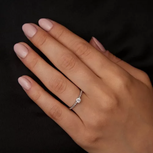 Ékszerpalota eljegyzési gyűrű 0,2ct gyémánttal OLG109 platina