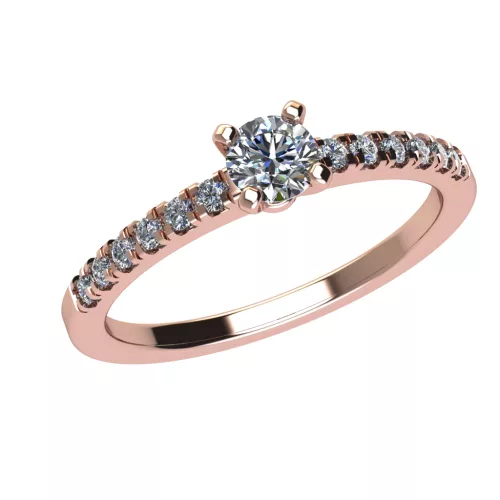Ékszerpalota eljegyzési gyűrű 0,2ct H/VS gyémánttal OLG109 rozé arany