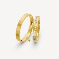   Arany karikagyűrű pár Classic PR7-3MMKgys körben gyémánttal sárga arany